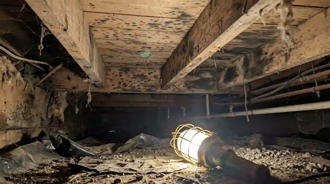 Mold on crawl space joists and subfloor