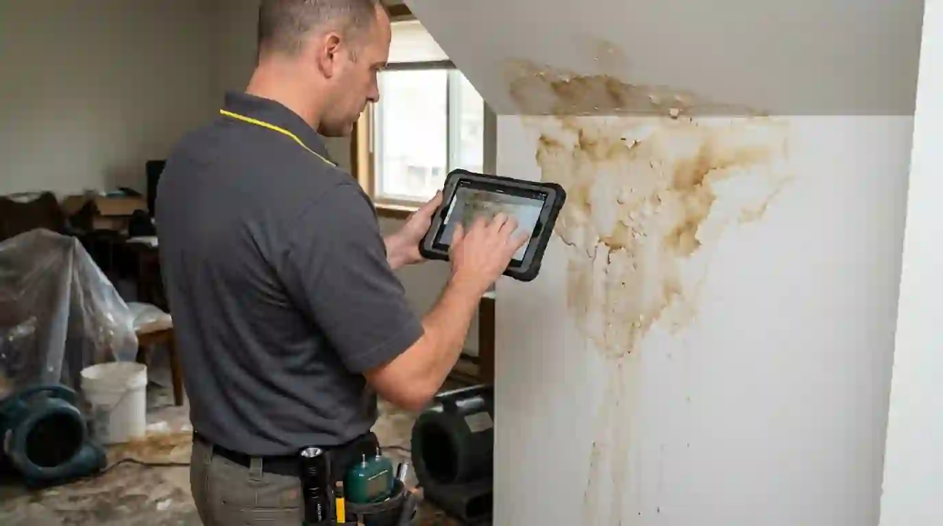 Photographing damage and logging readings for a claim