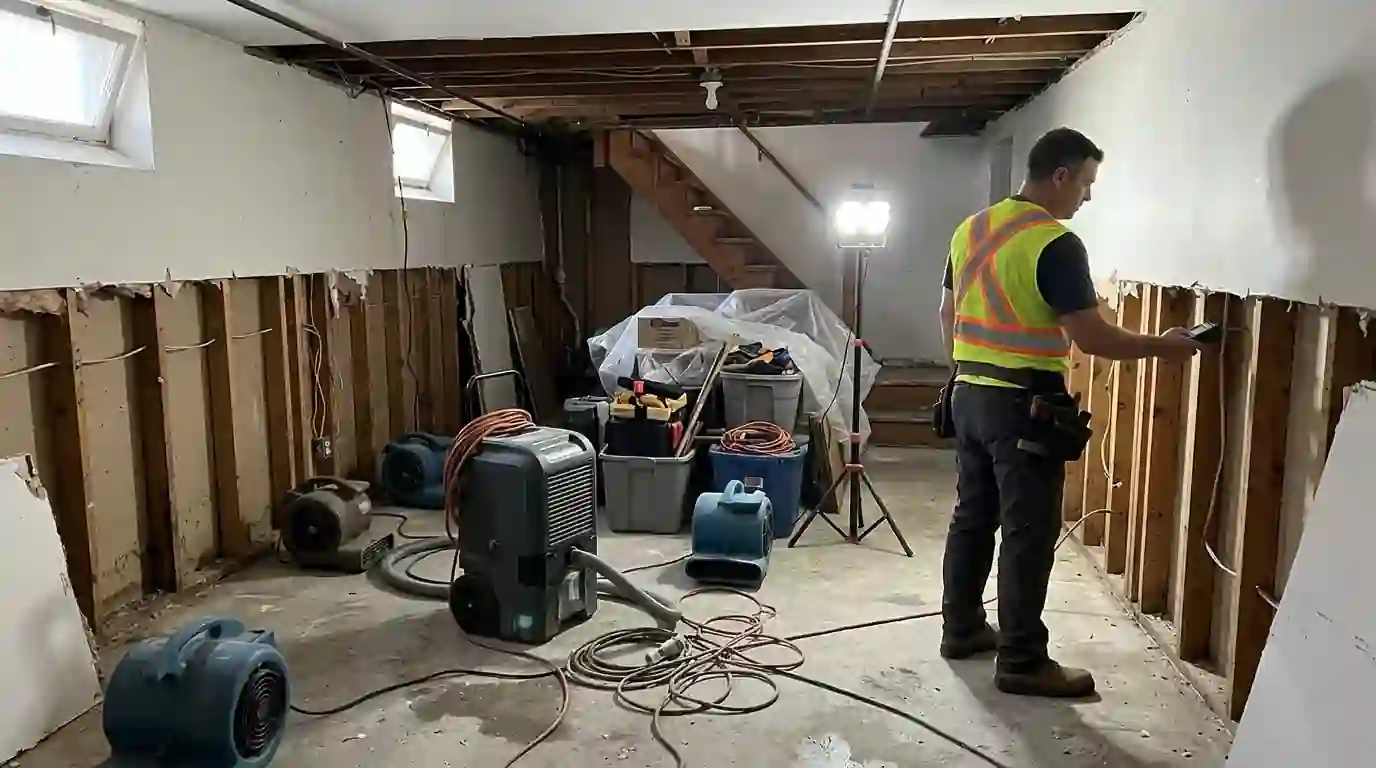Drying a flooded Gerritsen Beach basement