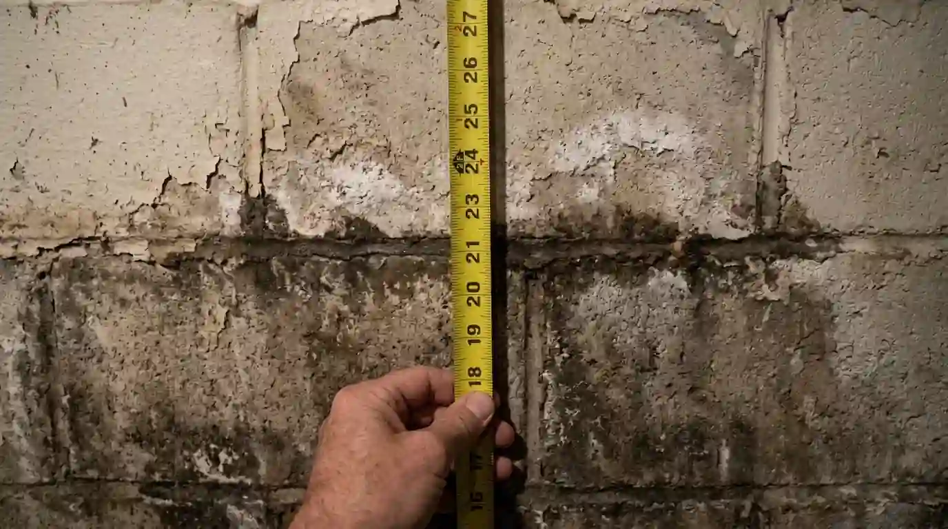 Water line measured for a flood claim