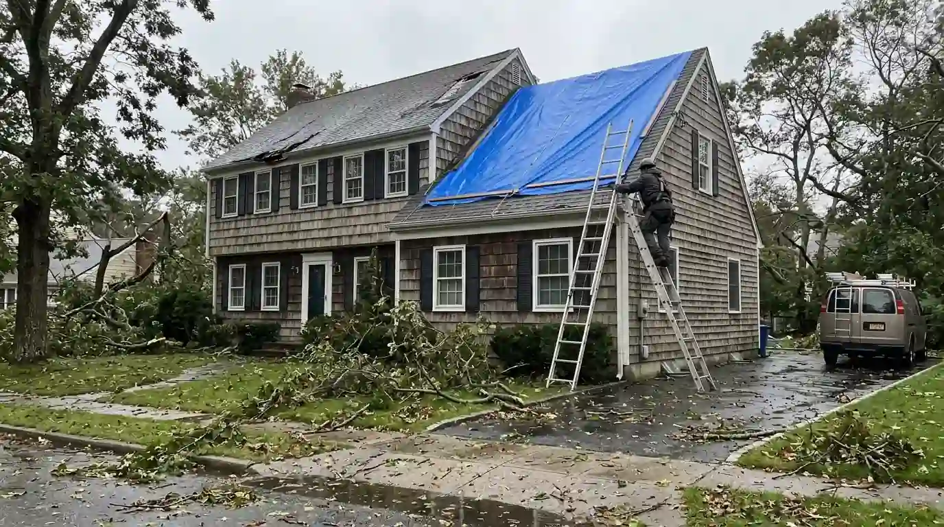Storm response at a Suffolk County house