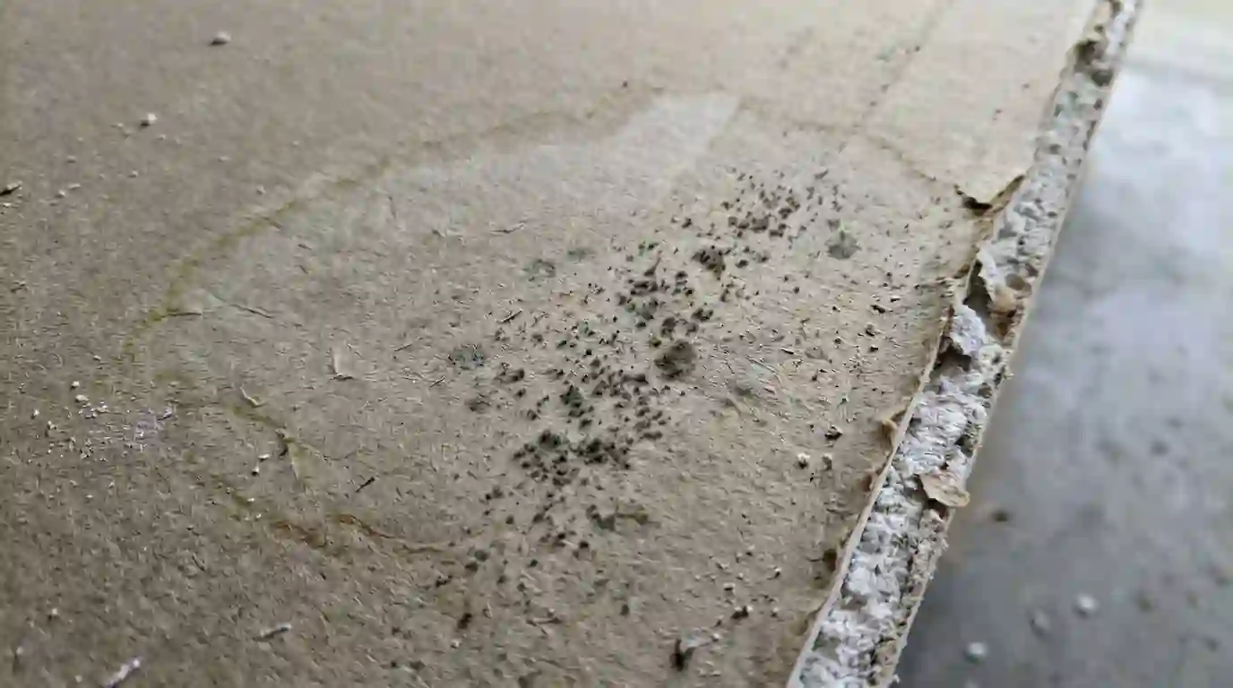 Early mold spotting on the back of removed drywall