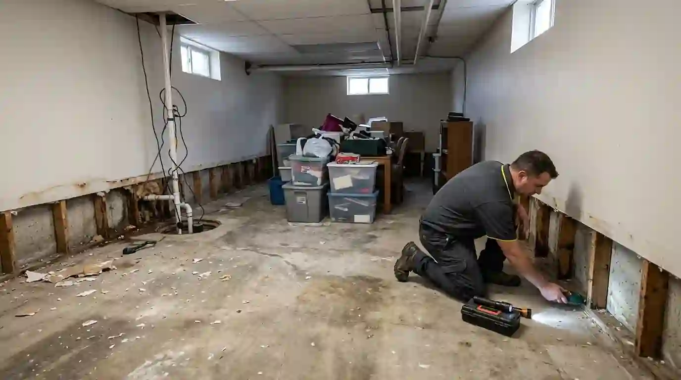 Queens basement drying after a storm