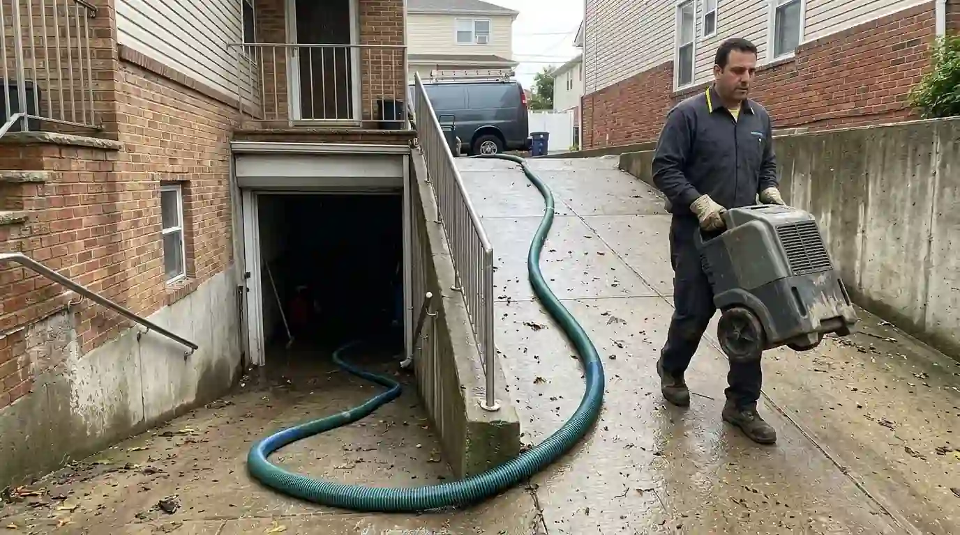 Pumping out a below-grade garage in Whitestone