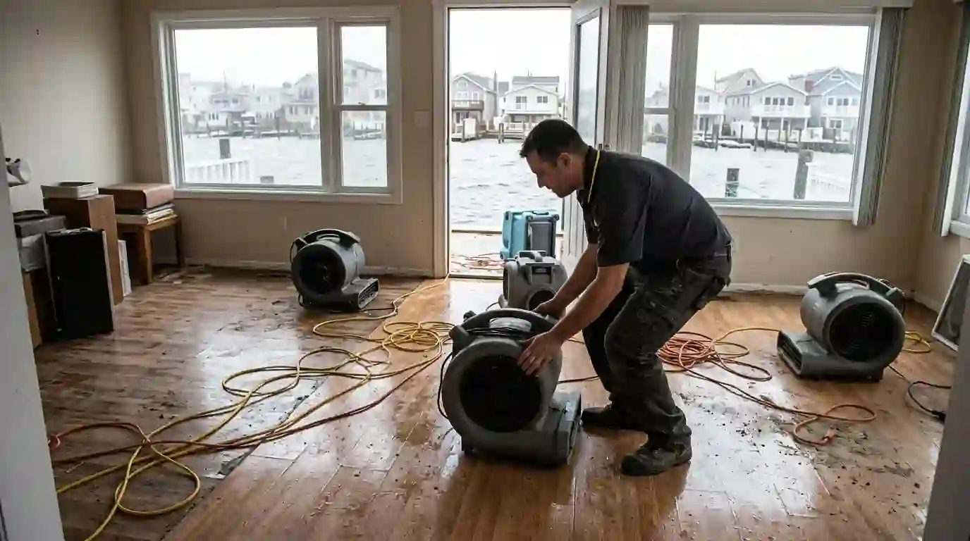 Drying a waterfront cottage in Edgewater Park
